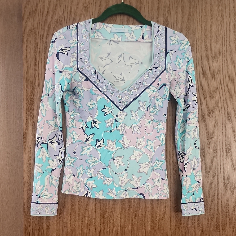 Emilio Pucci Blouse Aqua And Pink